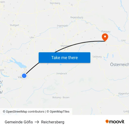 Gemeinde Göfis to Reichersberg map