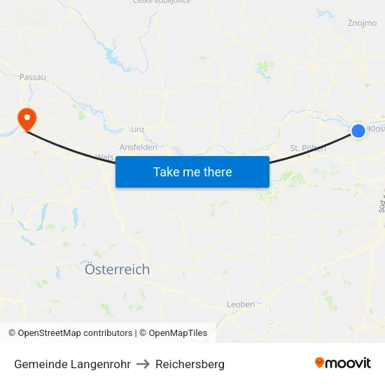 Gemeinde Langenrohr to Reichersberg map