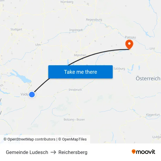 Gemeinde Ludesch to Reichersberg map