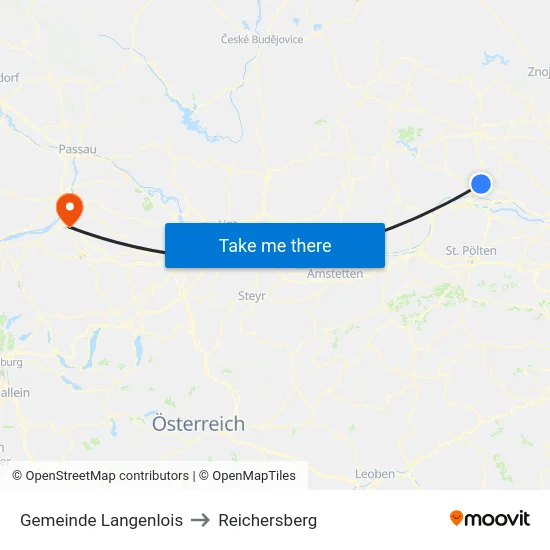 Gemeinde Langenlois to Reichersberg map