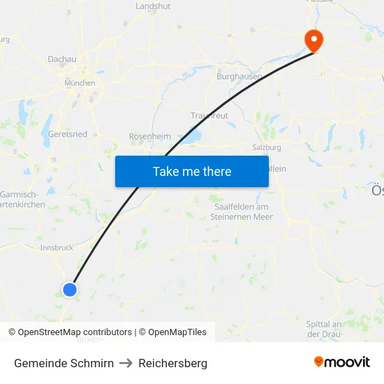 Gemeinde Schmirn to Reichersberg map