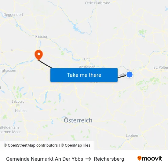 Gemeinde Neumarkt An Der Ybbs to Reichersberg map