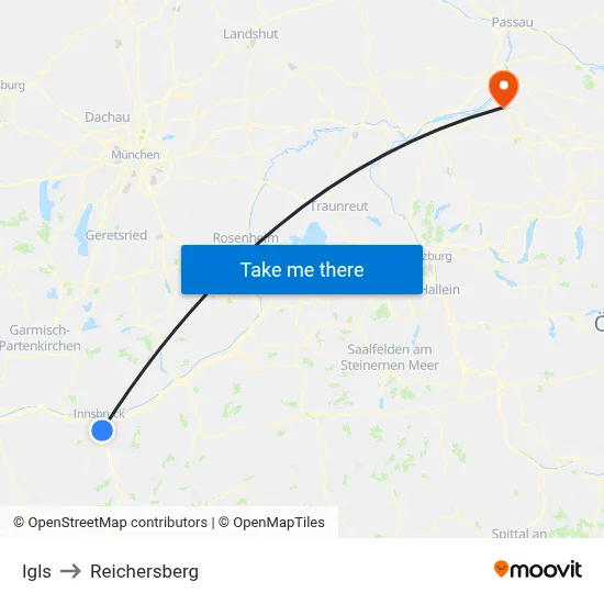Igls to Reichersberg map