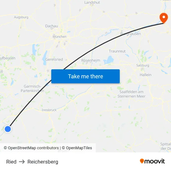 Ried to Reichersberg map