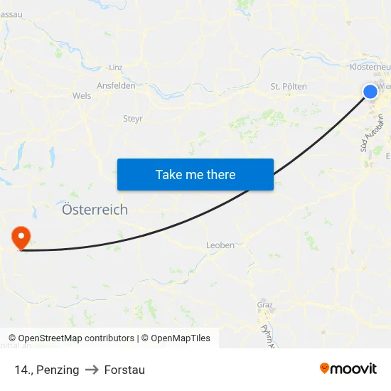14., Penzing to Forstau map