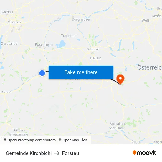 Gemeinde Kirchbichl to Forstau map