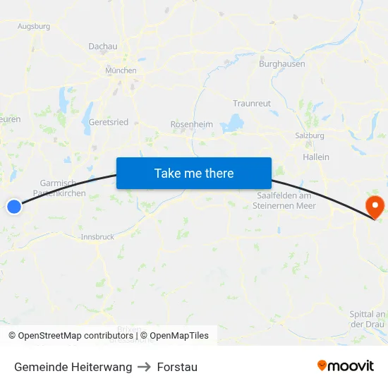 Gemeinde Heiterwang to Forstau map