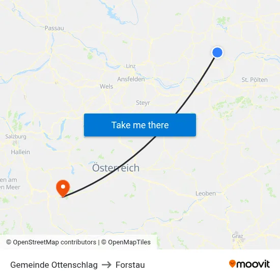 Gemeinde Ottenschlag to Forstau map