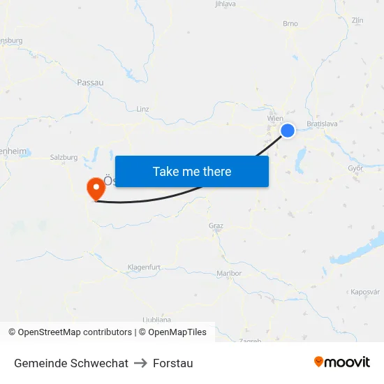 Gemeinde Schwechat to Forstau map