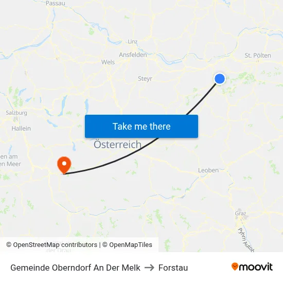 Gemeinde Oberndorf An Der Melk to Forstau map