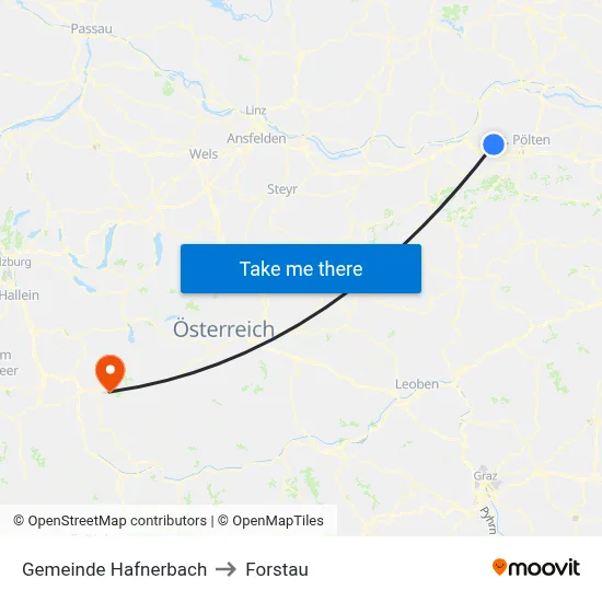 Gemeinde Hafnerbach to Forstau map
