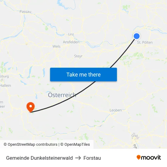 Gemeinde Dunkelsteinerwald to Forstau map