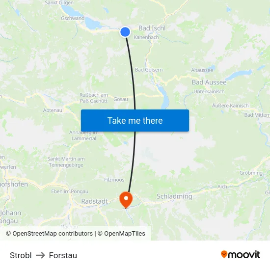 Strobl to Forstau map