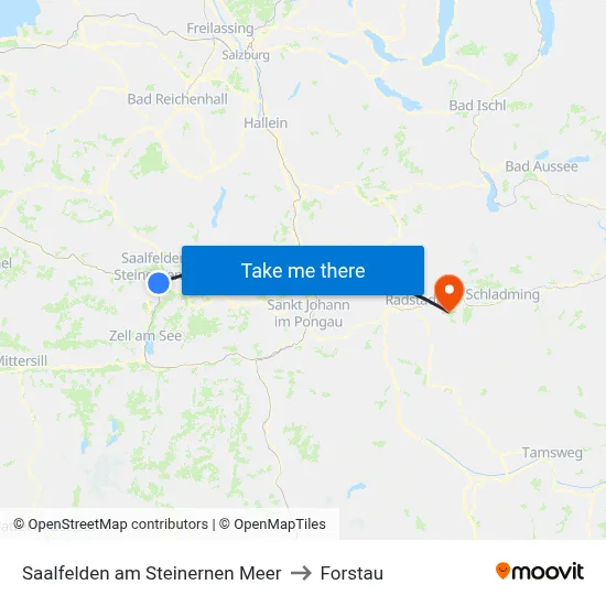 Saalfelden am Steinernen Meer to Forstau map