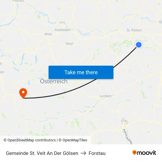 Gemeinde St. Veit An Der Gölsen to Forstau map