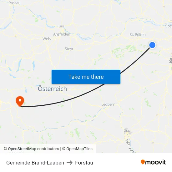Gemeinde Brand-Laaben to Forstau map
