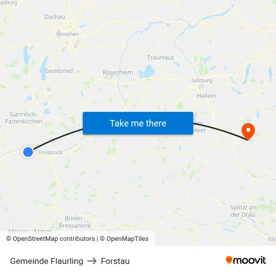 Gemeinde Flaurling to Forstau map