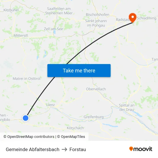 Gemeinde Abfaltersbach to Forstau map