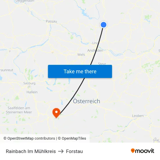 Rainbach Im Mühlkreis to Forstau map