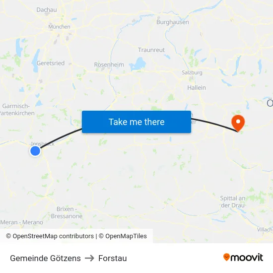 Gemeinde Götzens to Forstau map