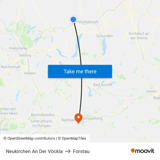 Neukirchen An Der Vöckla to Forstau map