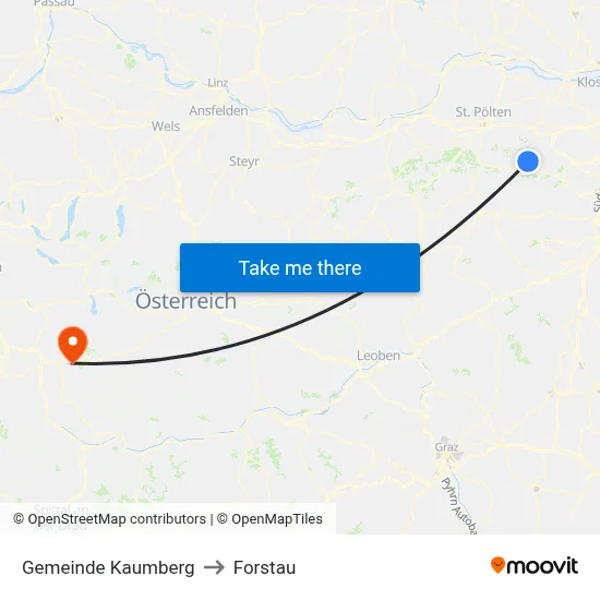 Gemeinde Kaumberg to Forstau map