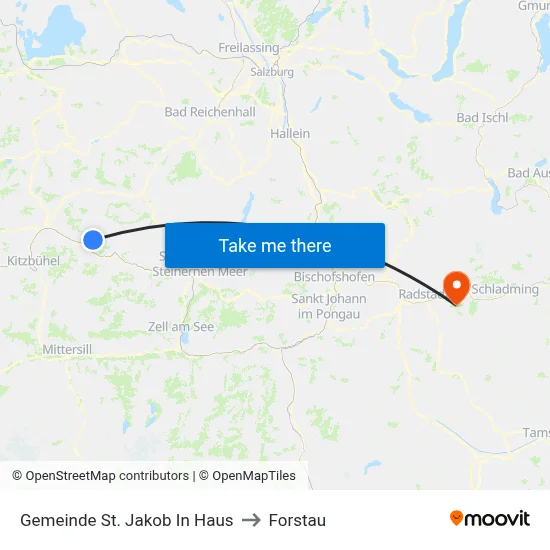 Gemeinde St. Jakob In Haus to Forstau map