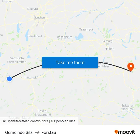 Gemeinde Silz to Forstau map