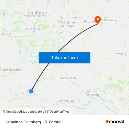Gemeinde Gaimberg to Forstau map
