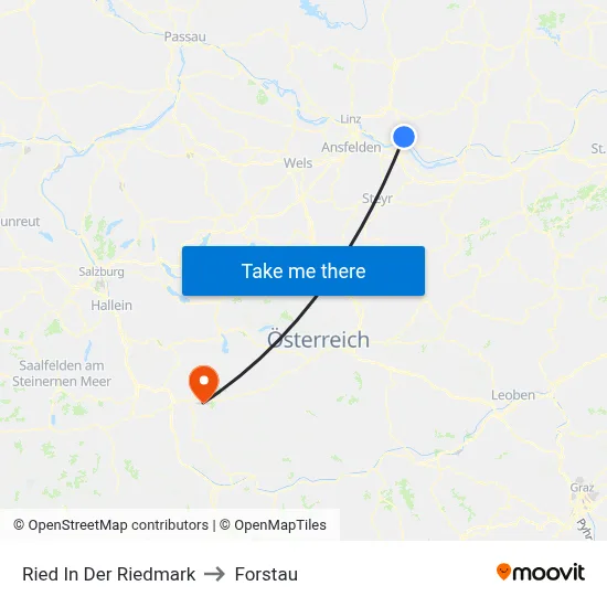 Ried In Der Riedmark to Forstau map