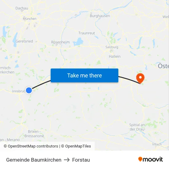 Gemeinde Baumkirchen to Forstau map