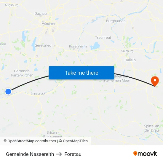 Gemeinde Nassereith to Forstau map