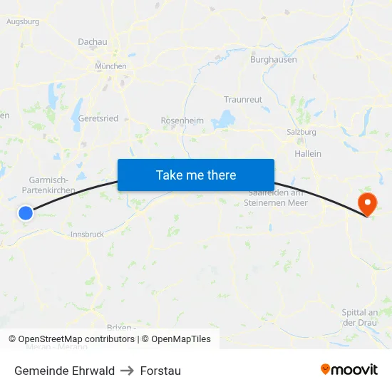 Gemeinde Ehrwald to Forstau map