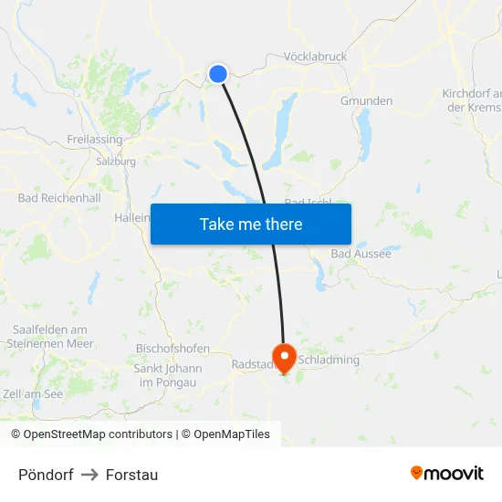 Pöndorf to Forstau map