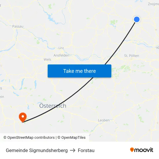 Gemeinde Sigmundsherberg to Forstau map