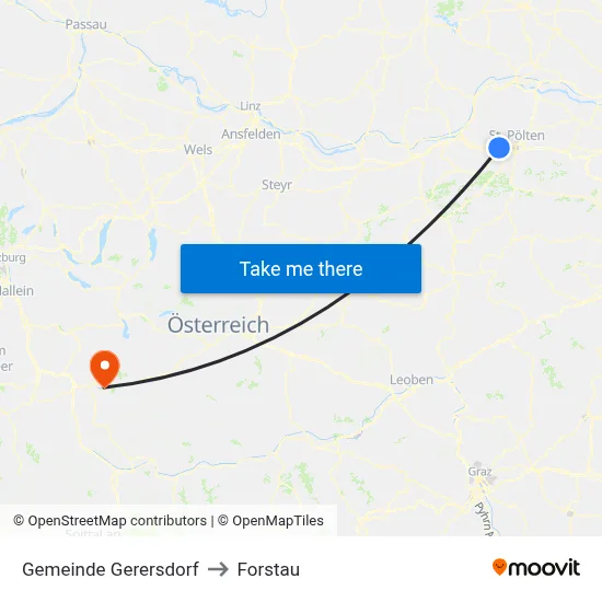 Gemeinde Gerersdorf to Forstau map