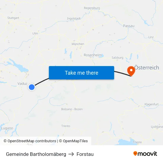 Gemeinde Bartholomäberg to Forstau map