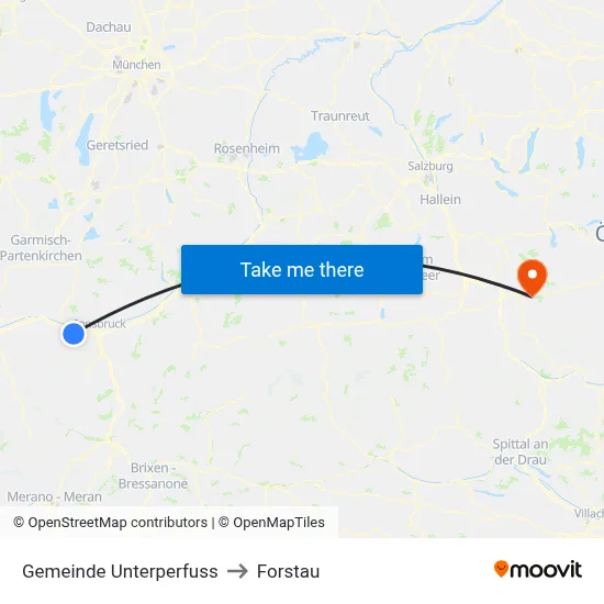 Gemeinde Unterperfuss to Forstau map