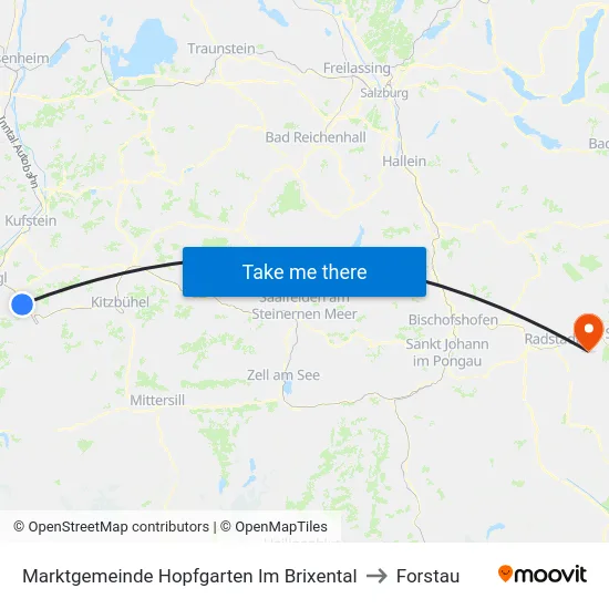 Marktgemeinde Hopfgarten Im Brixental to Forstau map