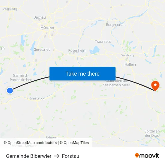 Gemeinde Biberwier to Forstau map