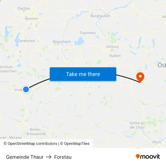 Gemeinde Thaur to Forstau map
