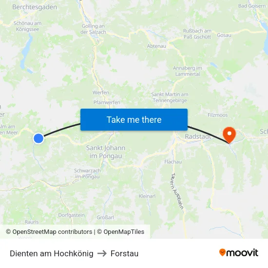 Dienten am Hochkönig to Forstau map