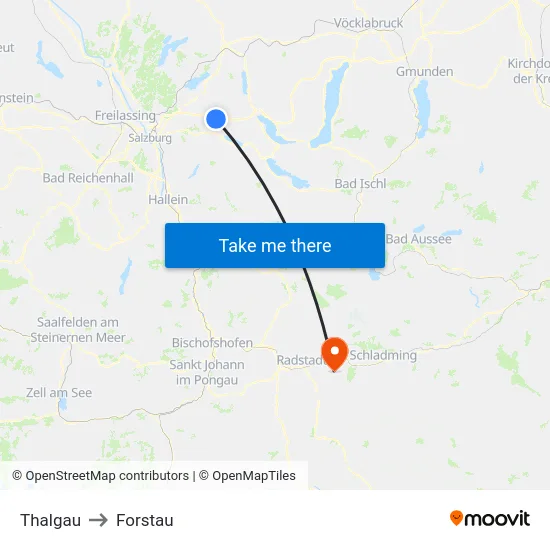 Thalgau to Forstau map