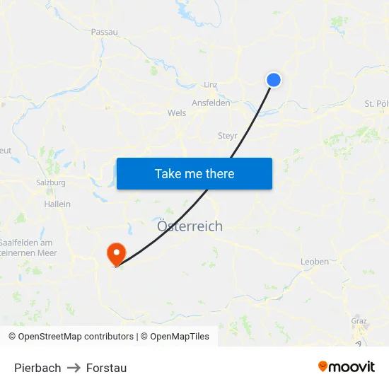 Pierbach to Forstau map