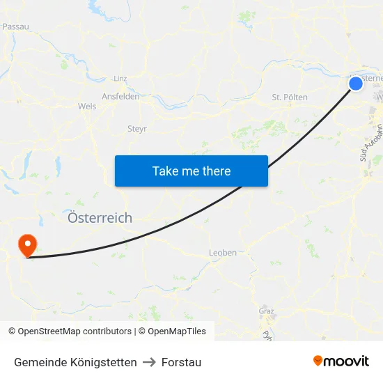 Gemeinde Königstetten to Forstau map