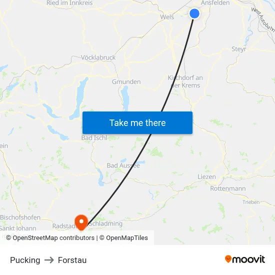 Pucking to Forstau map