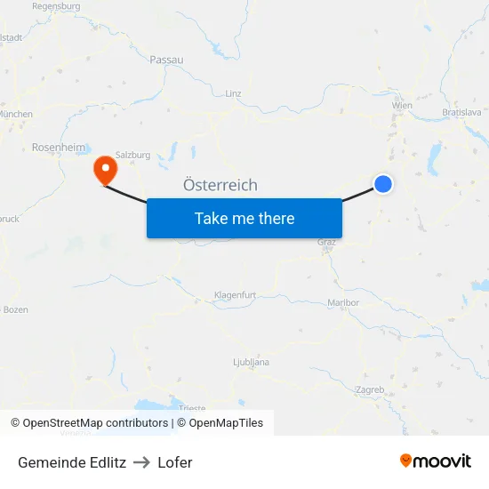 Gemeinde Edlitz to Lofer map