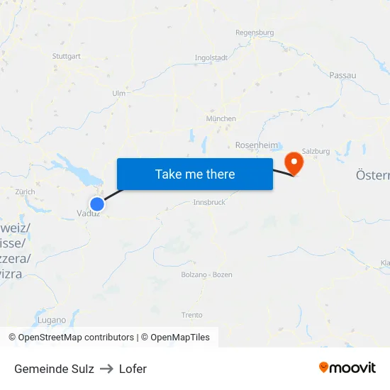 Gemeinde Sulz to Lofer map