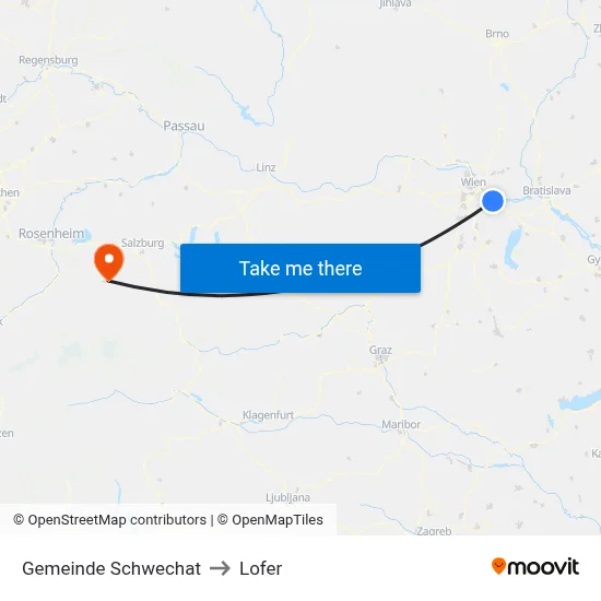 Gemeinde Schwechat to Lofer map