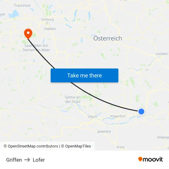 Griffen to Lofer map